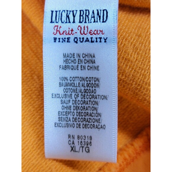 Lucky Brand Sweatshirt Womens XL Orange Embroidered Floral Square Neck Boho - Picture 6 of 12